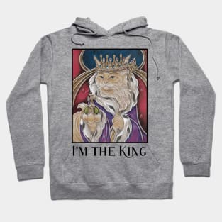 King Cat - I'm The King - Black Outlined Version Hoodie
